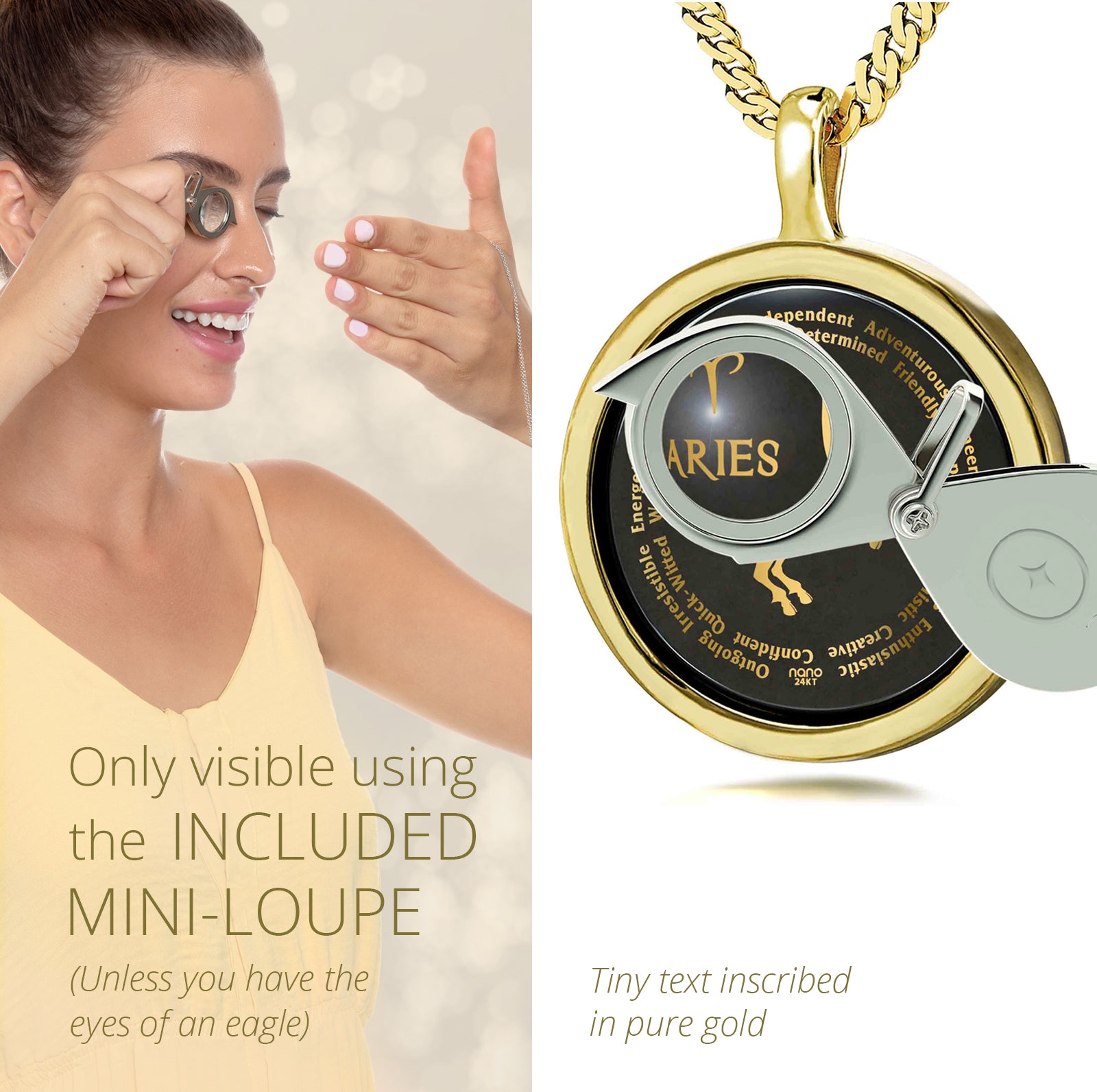 Aries Necklaces for Lovers of the Zodiac 24k Gold Inscribed