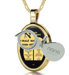 10 Commandments Necklace Hebrew Pendant 24k Gold Inscribed on Onyx - NanoStyle Jewelry