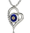 925 Sterling Silver Star of David Necklace Shema Israel Heart Pendant 24k Gold Inscribed - NanoStyle Jewelry