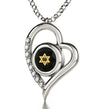 925 Sterling Silver Star of David Necklace Shema Israel Heart Pendant 24k Gold Inscribed - NanoStyle Jewelry