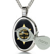 Star of David Necklace Shir Lama'alot Pendant 24k Gold Inscribed on Onyx - NanoStyle Jewelry