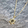 Gold PLated Silver 24k gold Shema Israel inscribed in Onyx Stone Star of David Jewish Nano Jewelry for men