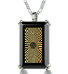 Men's Star of David Necklace with Shema Israel 72 Names 24k Gold Inscribed on Onyx - NanoStyle Jewelry
