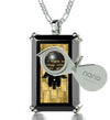 Men's Hamsa Necklace Pendant with Travelers Prayer 24k Gold Inscribed on Onyx - NanoStyle Jewelry