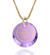 Eshet Chayil Hebrew Charm Necklace for Women 24k Gold Inscribed