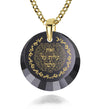Eshet Chayil Hebrew Necklace Jewish Pendant for Women 24k Gold Inscribed