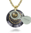 Eshet Chayil Hebrew Necklace Jewish Pendant for Women 24k Gold Inscribed