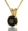 Gold Plated Kabballah Necklace 72 Names Solitaire Pendant 24k Gold Inscribed - NanoStyle Jewelry