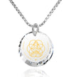 Seed of Life Charm Necklace Yoga Meditation Pendant Gold Inscribed