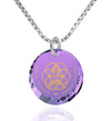 Seed of Life Charm Necklace Yoga Meditation Pendant Gold Inscribed