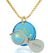 Yoga Charm Necklace Seed of Life Pendant 24k Gold Inscribed CZ