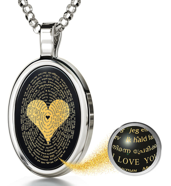 The necklace that on sale says i love you