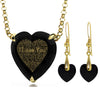 Gold Plated Heart Jewelry Set 120 Languages I Love You Necklace and Crystal Earrings - NanoStyle Jewelry