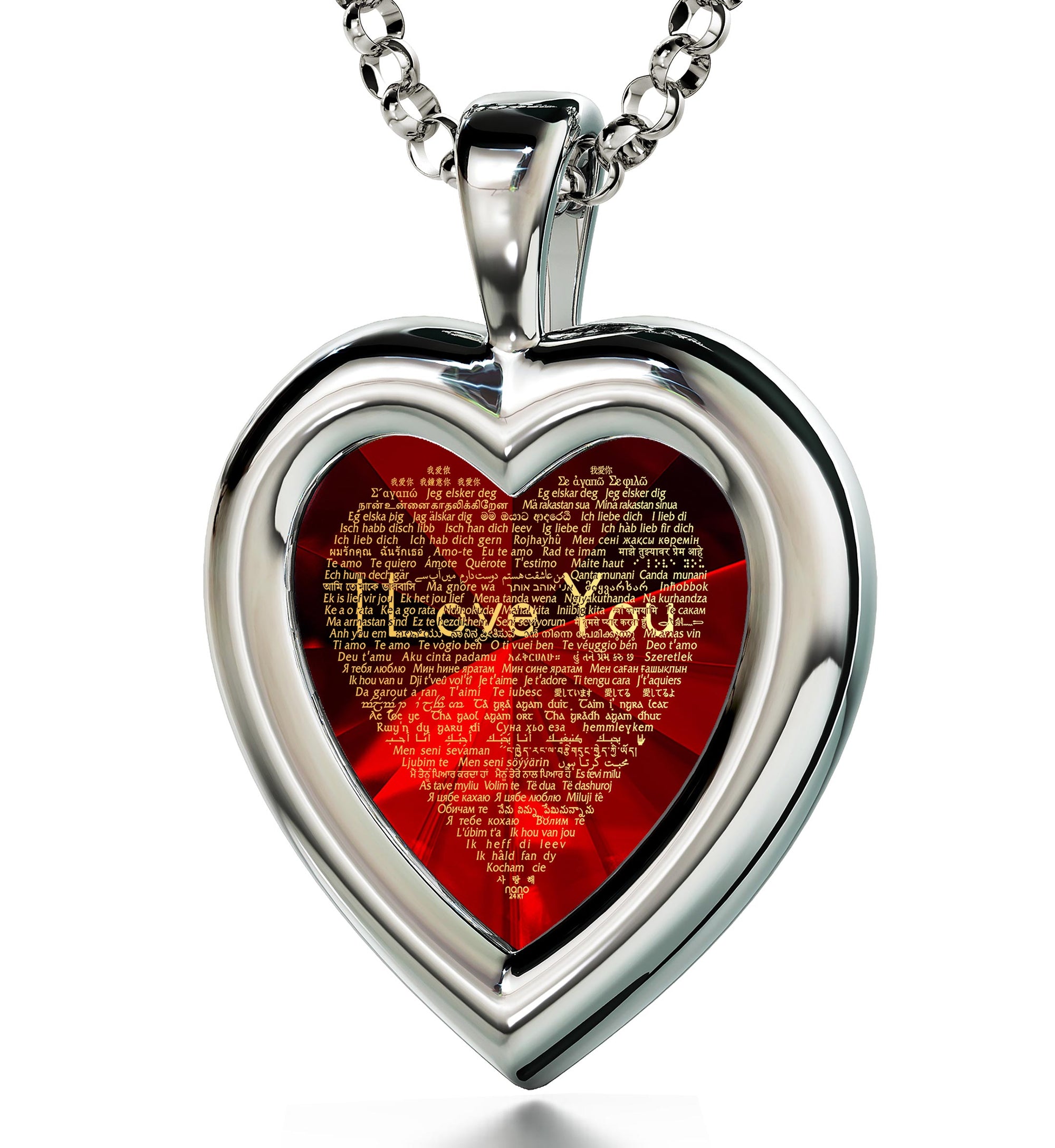I Love You Heart Necklace in 120 Languages | Marriage Anniversary
