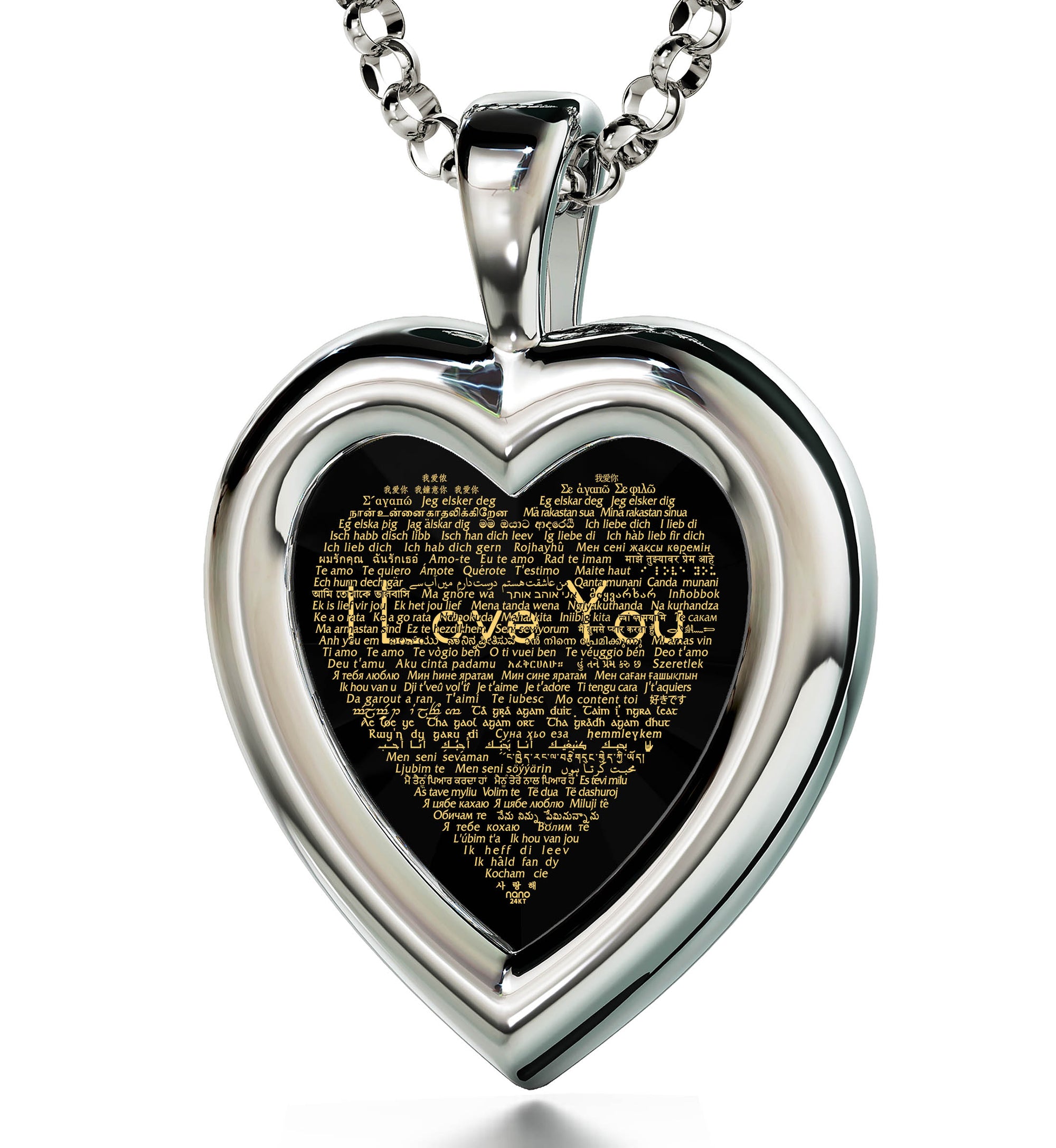 I Love You Heart Necklace in 120 Languages | Marriage Anniversary