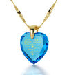 Gold Plated Heart Necklace I Love You in 12 Languages 24k Gold Inscribed Cubic Zirconia - NanoStyle Jewelry