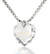 Tiny Crystal Heart Pendant I Love You Necklace 24k Gold Inscribed - NanoStyle Jewelry