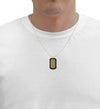 Men’s Dog Tag Necklace Infinity Pendant 24k Gold Inscribed Onyx Stone