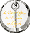 nanostyle i love you to the moon and back crystal necklace crescent Moon climber pendant valentine stone view