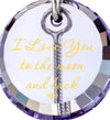 nanostyle i love you to the moon and back light purple necklace crescent Moon climber pendant stone view