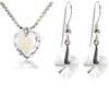 Tiny Heart Jewelry Set 24k Gold Inscribed I Love You to the Moon and Back Necklace and Drop Earrings