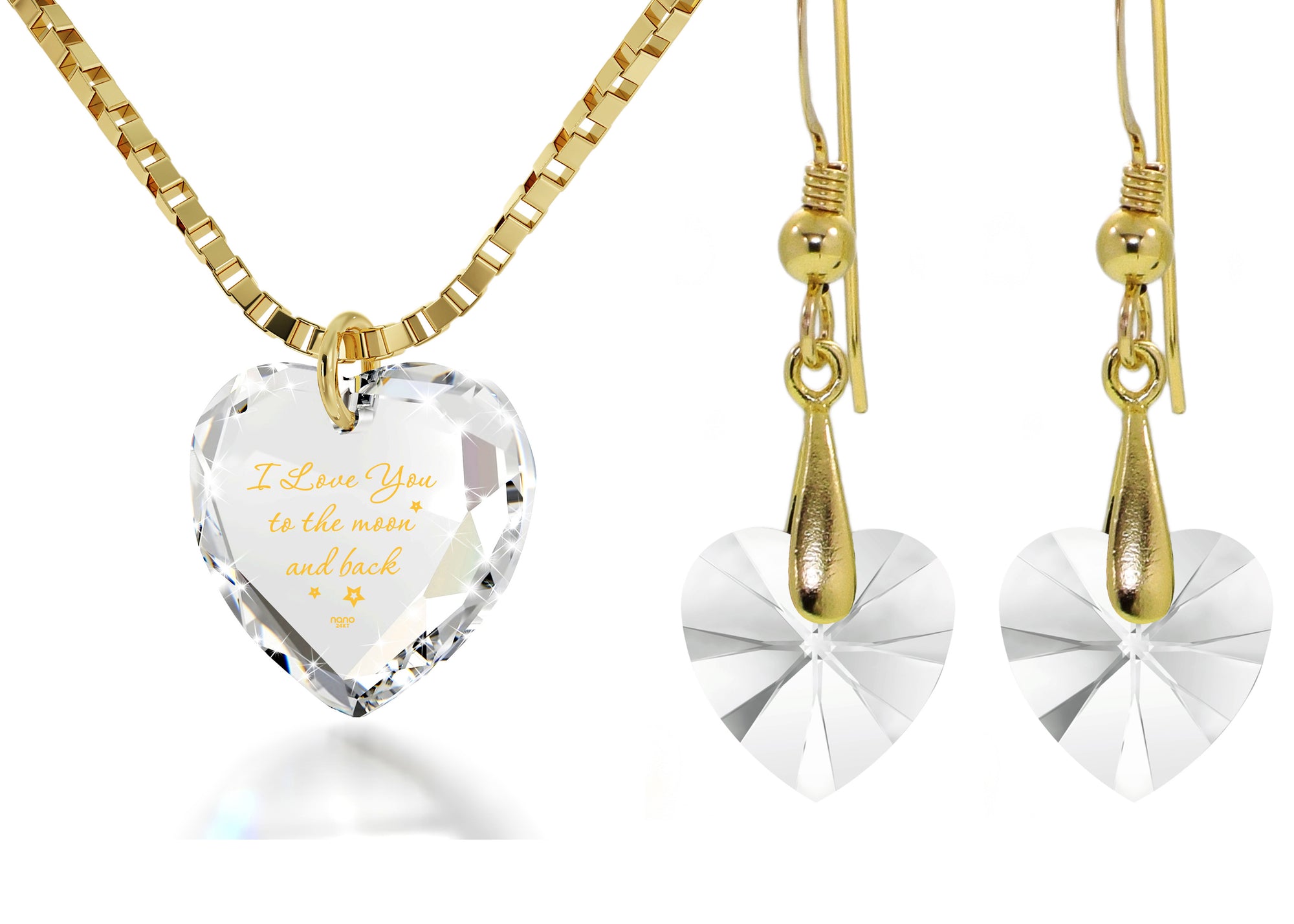 Tiny Heart Jewelry Set Love You to the Moon and Back | Valentine\'s Day -  NanoStyle Jewelry