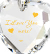 I Love You More Necklace 24k Gold Inscribed Tiny Crystal Swarovski Heart Pendant - NanoStyle Jewelry
