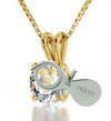 Gold Plated Taurus Necklace Zodiac Pendant 24k Gold Inscribed on Crystal - NanoStyle Jewelry