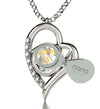 925 Sterling Silver Taurus Necklace Zodiac Heart Pendant 24k Gold Inscribed on Crystal - NanoStyle Jewelry