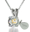 925 Sterling Silver Gemini Necklace Zodiac Pendant 24k Gold Inscribed on Crystal - NanoStyle Jewelry