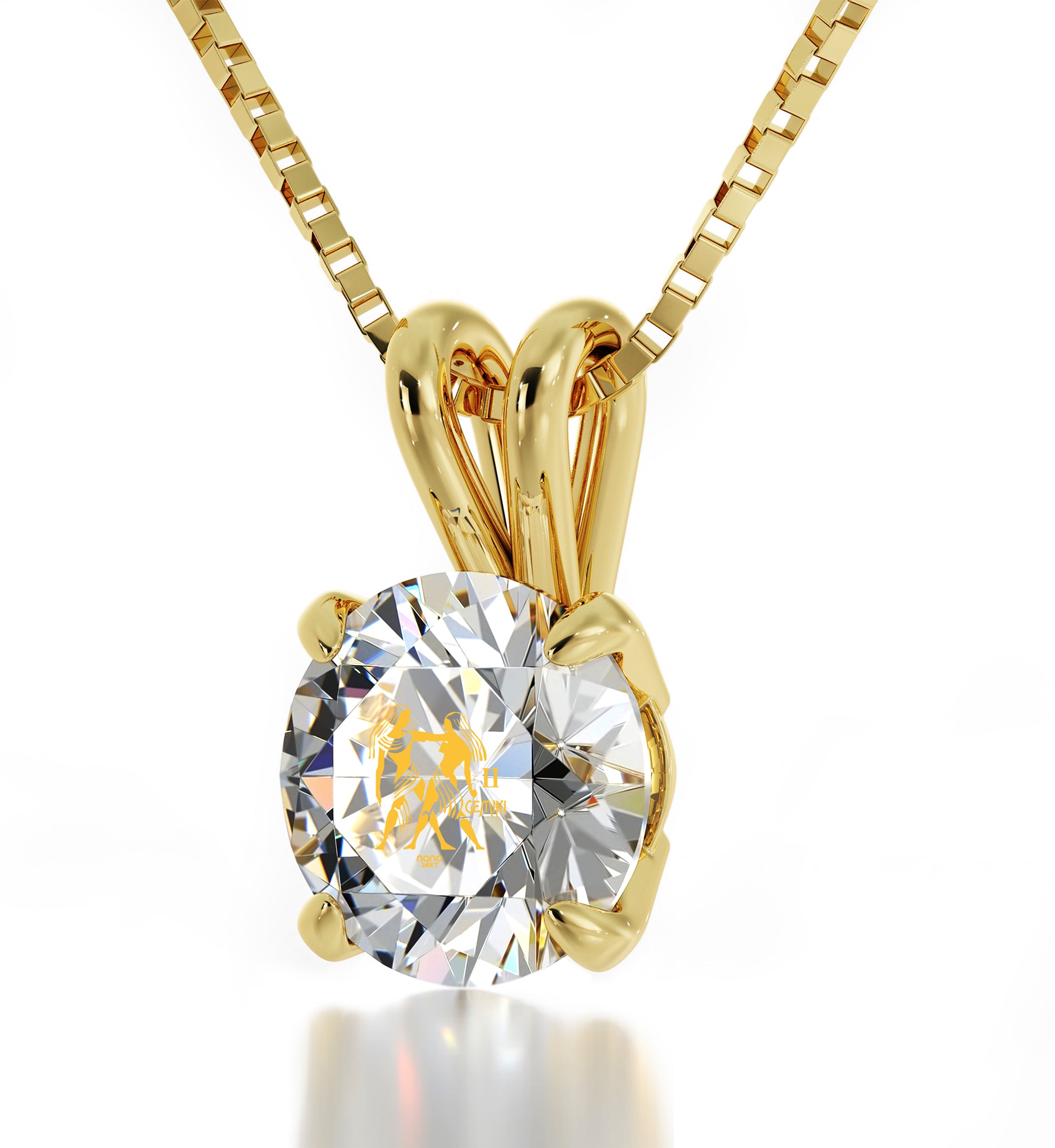 - 14k a Necklace Zodiac Difference Jewelry Jewelry with | Gemini Classic NanoStyle Gold