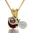 Gold Plated Cancer Necklace Zodiac Pendant 24k Gold inscribed on Crystal - NanoStyle Jewelry