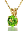 Gold Plated Leo Necklace Zodiac Pendant 24k Gold Inscribed on Crystal - NanoStyle Jewelry