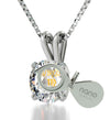925 Sterling Silver Virgo Necklace Zodiac Pendant 24k Gold inscribed on Crystal - NanoStyle Jewelry