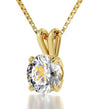 Gold Plated Libra Necklace Zodiac Pendant 24k Gold Inscribed on Crystal - NanoStyle Jewelry