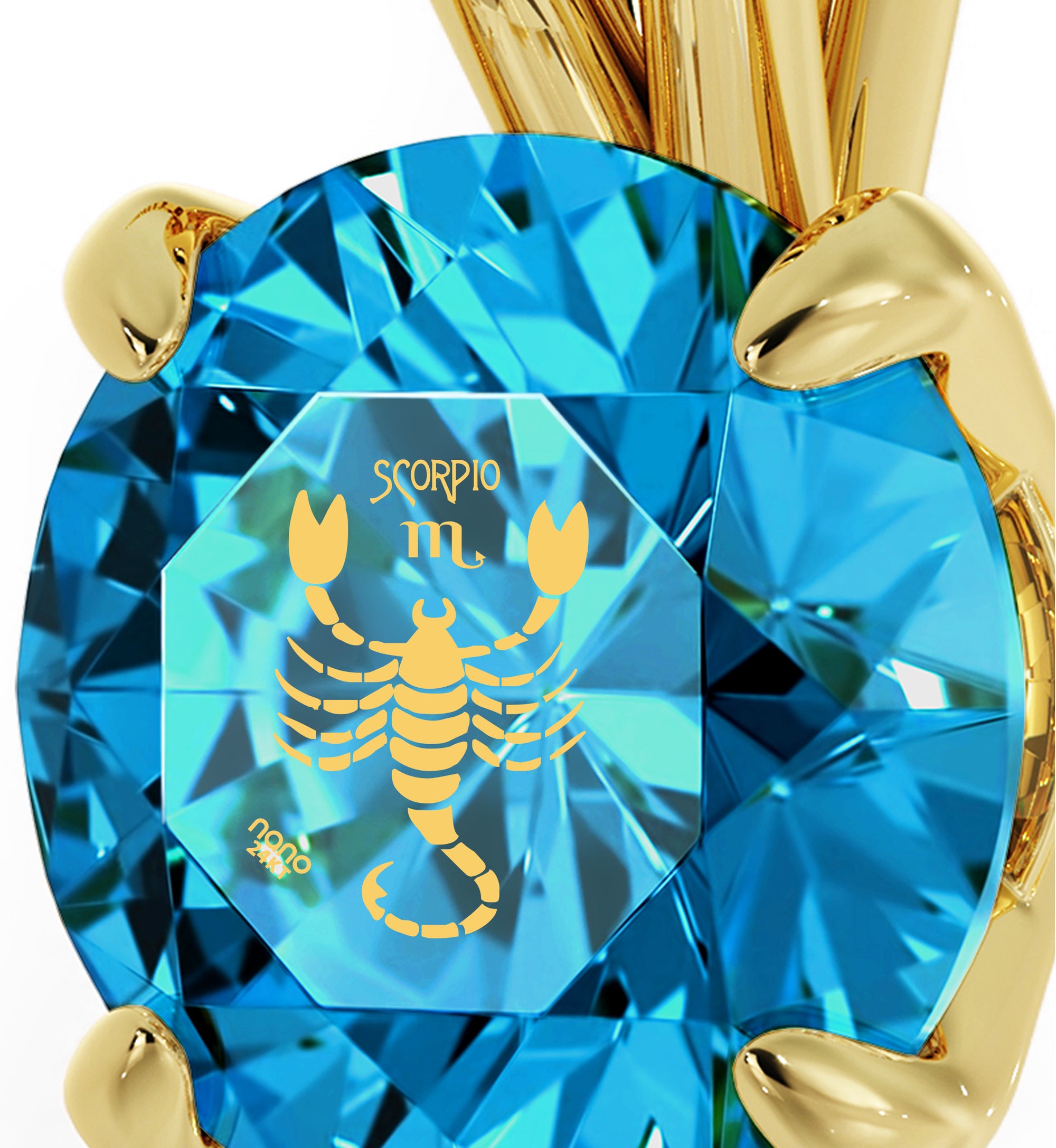 Unique Zodiac Jewelry inscribed Scorpio for 24k Women Necklace NanoStyle Jewelry | - gold