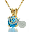 Gold Plated Scorpio Necklace Zodiac Pendant 24k Gold Inscribed on Crystal - NanoStyle Jewelry
