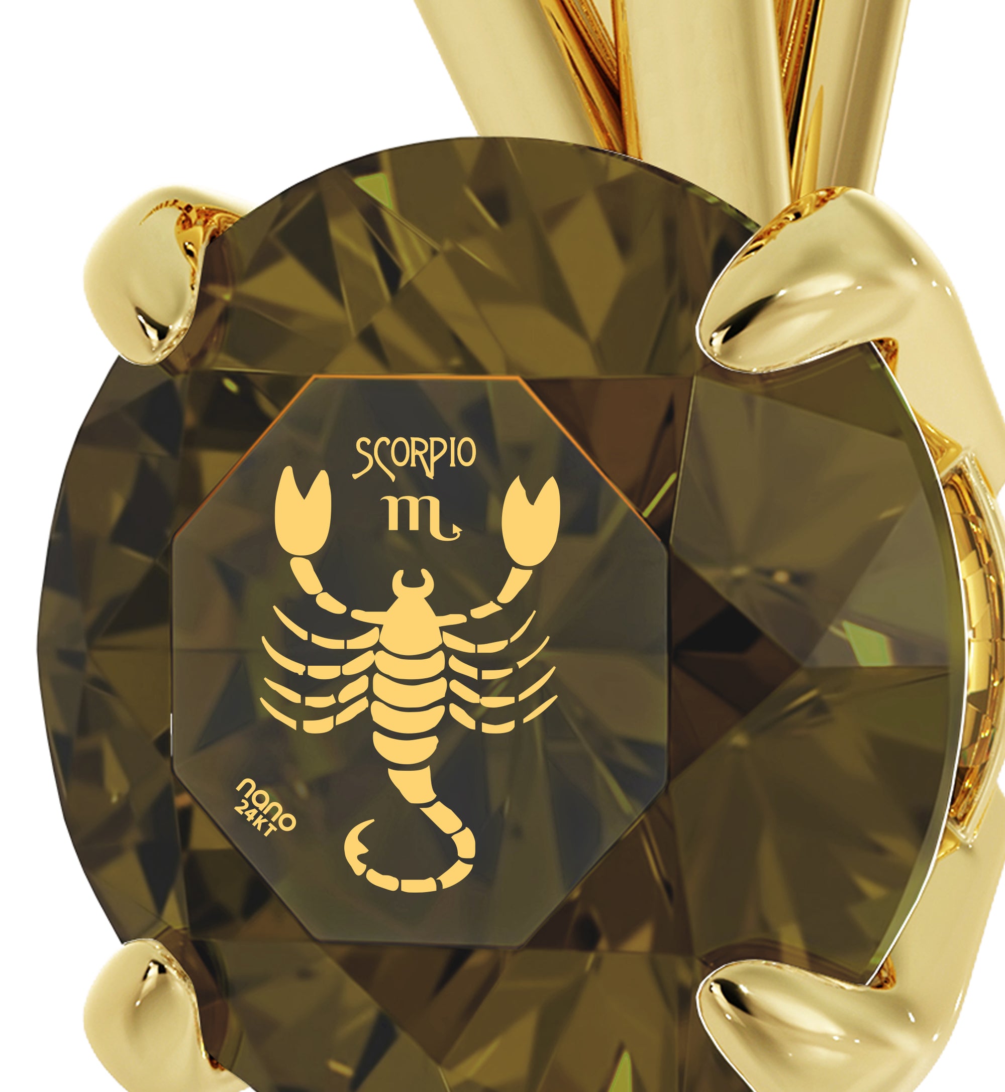 Unique Zodiac Jewelry for Women | 24k gold inscribed Scorpio Necklace -  NanoStyle Jewelry