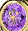Gold Plated Scorpio Necklace Zodiac Heart Pendant 24k Gold Inscribed on Crystal - NanoStyle Jewelry