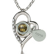 925 Sterling Silver Scorpio Necklace Zodiac Heart Pendant 24k Gold Inscribed on Crystal - NanoStyle Jewelry