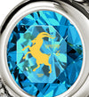 925 Sterling Silver Capricorn Necklace Zodiac Heart Pendant 24k Gold inscribed on Crystal - NanoStyle Jewelry