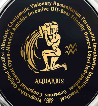 Aquarius Necklaces for Lovers of the Zodiac | Inscribed in 24k Gold Birthday Jewelry Gift