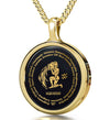 Aquarius Necklaces for Lovers of the Zodiac | Inscribed in 24k Gold Birthday Jewelry Gift for son
