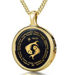 Gold Plated Silver Pisces Necklaces for Lovers of the Zodiac | Inscribed in Gold Birthday Jewelry Gift