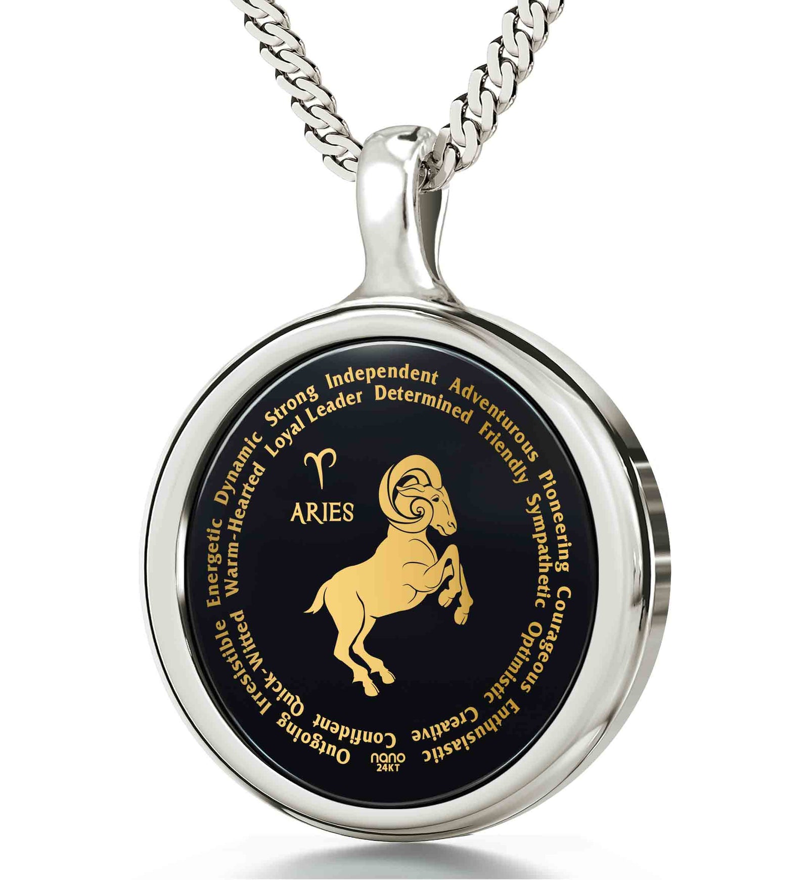 Sterling Silver Aries Necklaces for Lovers of the Zodiac | Inscribed in Gold