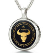 Sterling Silver Taurus Necklaces for Lovers of the Zodiac | Inscribed in Gold Birthday Jewelry Gift