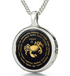 925 Sterling Silver Cancer Necklaces for Lovers of the Zodiac | Inscribed in Gold