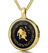 Gold Plated Silver Leo Necklaces for Lovers of the Zodiac | Inscribed in Gold Birthday Jewelry Gift