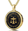 Gold Plated Silver Libra Necklaces for Lovers of the Zodiac | Inscribed in Gold Birthday Jewelry Gift