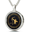 Sterling Silver Sagittarius Necklaces for Lovers of the Zodiac | Inscribed in Gold Birthday Jewelry Gift